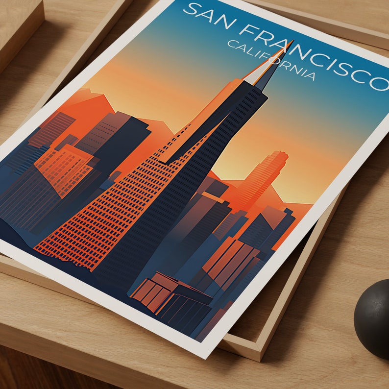 San Francisco Travel Poster, California Wall Art, California Print, Transamerica Pyramid Poster, City Poster, San Francisco Art