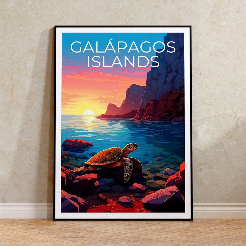 Galápagos Islands Poster, Galapagos Poster, Turtle Art, Turtle Print, Galápagos Islands Poster, Turtle Poster