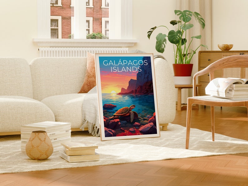 Galápagos Islands Poster, Galapagos Poster, Turtle Art, Turtle Print, Galápagos Islands Poster, Turtle Poster