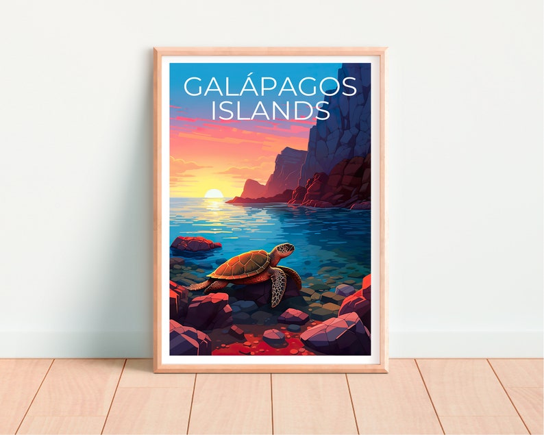 Galápagos Islands Poster, Galapagos Poster, Turtle Art, Turtle Print, Galápagos Islands Poster, Turtle Poster