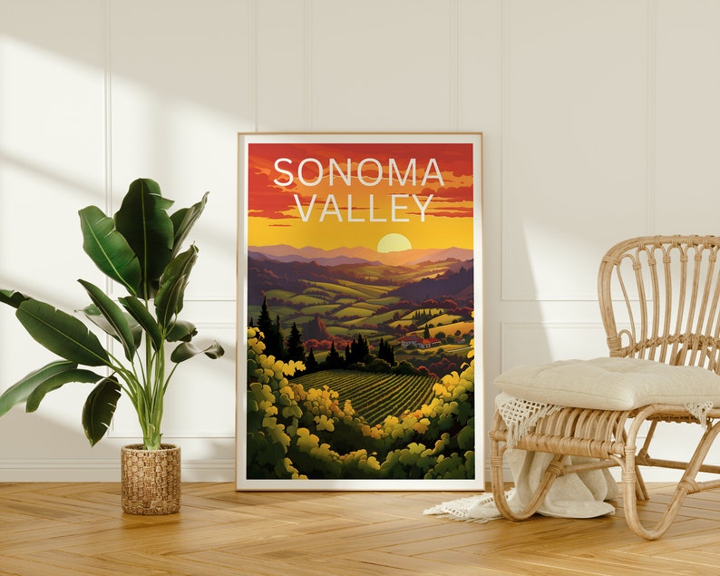 Sonoma Travel Poster, California Wall Art, California Print, Sonoma Poster, California Poster, Nature Poster, Sonoma Art
