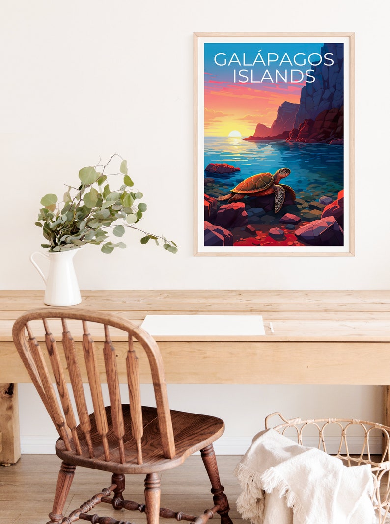 Galápagos Islands Poster, Galapagos Poster, Turtle Art, Turtle Print, Galápagos Islands Poster, Turtle Poster