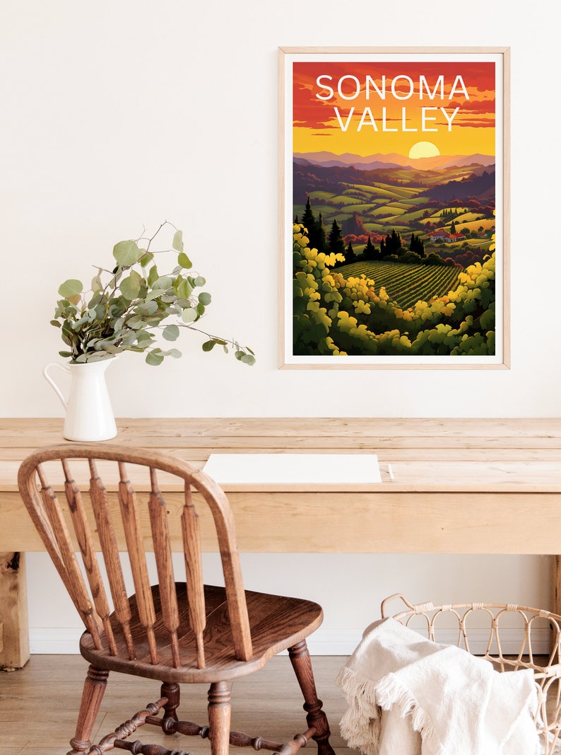 Sonoma Travel Poster, California Wall Art, California Print, Sonoma Poster, California Poster, Nature Poster, Sonoma Art