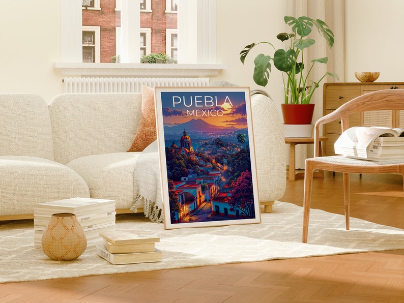 Puebla Poster, Puebla Print, Mexico Poster, Mexico Print, Puebla Travel Poster, Mexico Art, Puebla Art