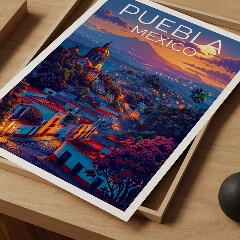 Puebla Poster, Puebla Print, Mexico Poster, Mexico Print, Puebla Travel Poster, Mexico Art, Puebla Art