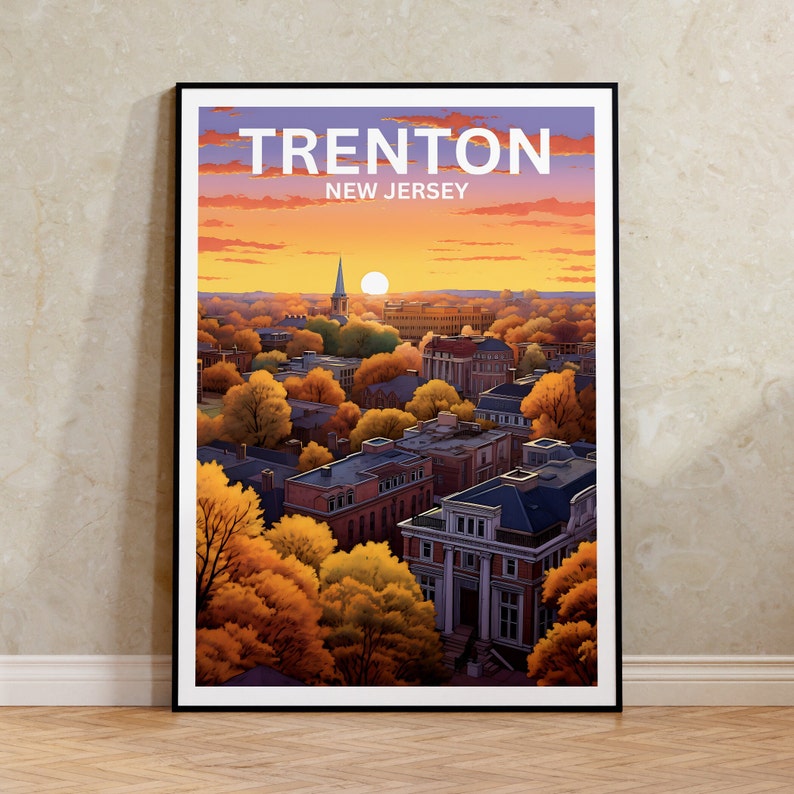 Trenton Travel Poster, New Jersey Wall Art, New Jersey Print, Trenton Poster, New Jersey Poster, City Poster, Trenton Art