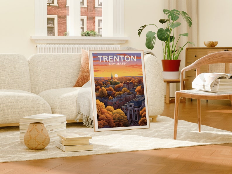 Trenton Travel Poster, New Jersey Wall Art, New Jersey Print, Trenton Poster, New Jersey Poster, City Poster, Trenton Art