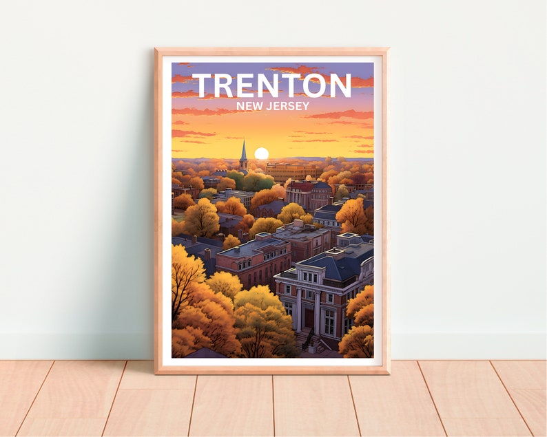 Trenton Travel Poster, New Jersey Wall Art, New Jersey Print, Trenton Poster, New Jersey Poster, City Poster, Trenton Art