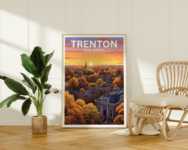 Trenton Travel Poster, New Jersey Wall Art, New Jersey Print, Trenton Poster, New Jersey Poster, City Poster, Trenton Art