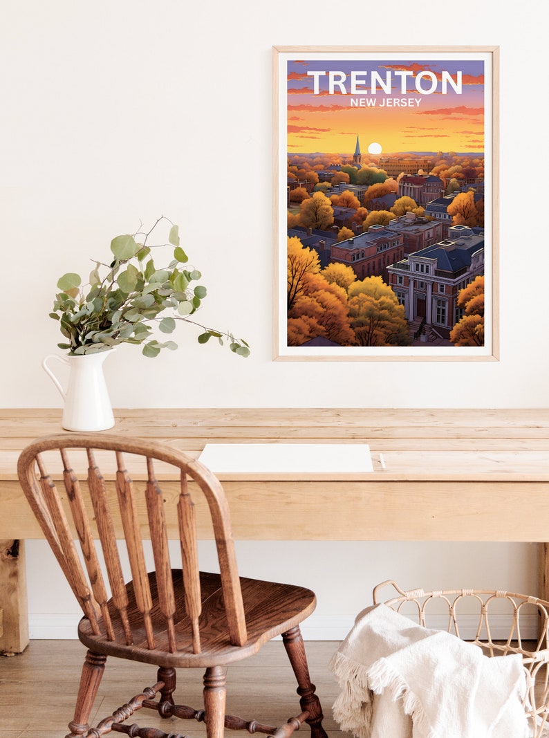 Trenton Travel Poster, New Jersey Wall Art, New Jersey Print, Trenton Poster, New Jersey Poster, City Poster, Trenton Art