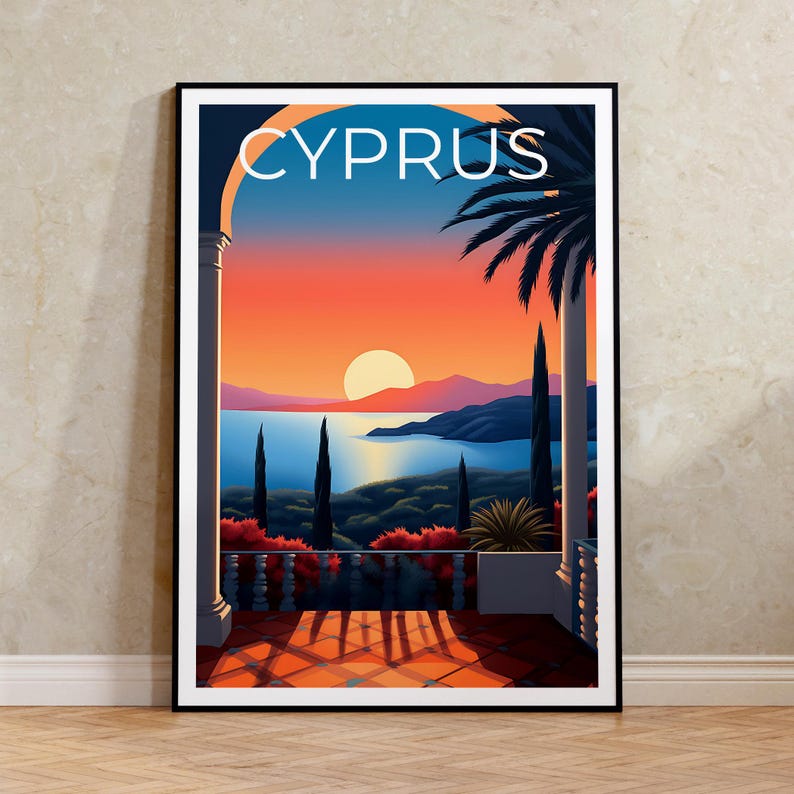 Cyprus Travel Poster, Island Wall Art, Island Print, Cyprus Poster, Island Poster, Nature Poster, Cyprus Art