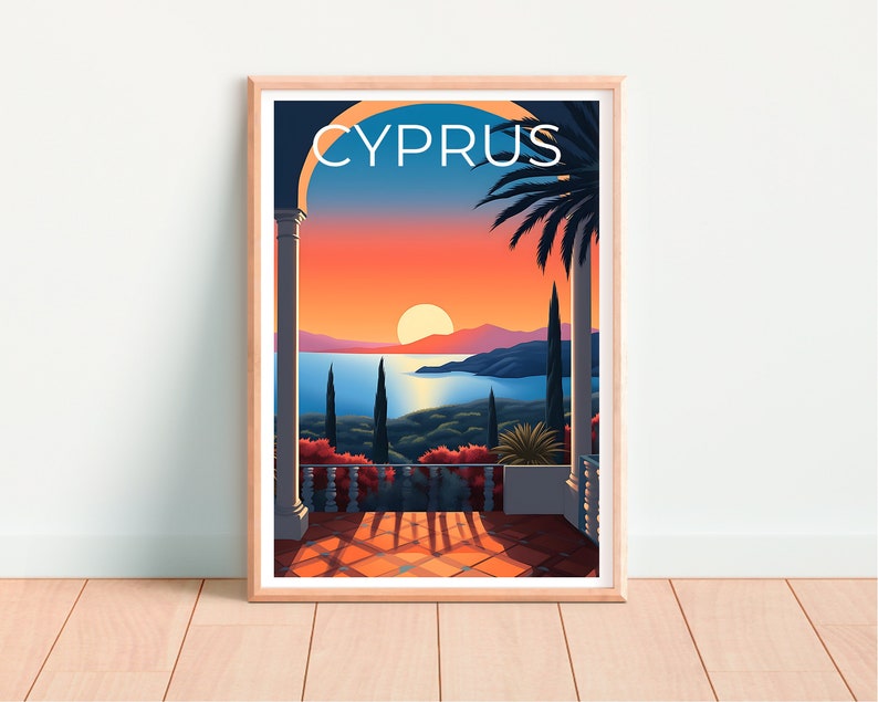 Cyprus Travel Poster, Island Wall Art, Island Print, Cyprus Poster, Island Poster, Nature Poster, Cyprus Art