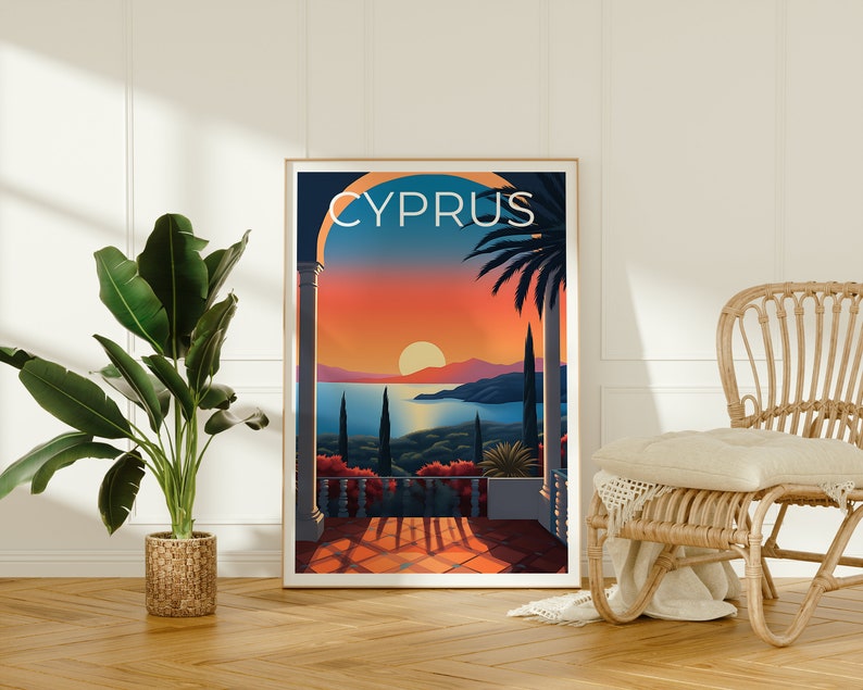 Cyprus Travel Poster, Island Wall Art, Island Print, Cyprus Poster, Island Poster, Nature Poster, Cyprus Art