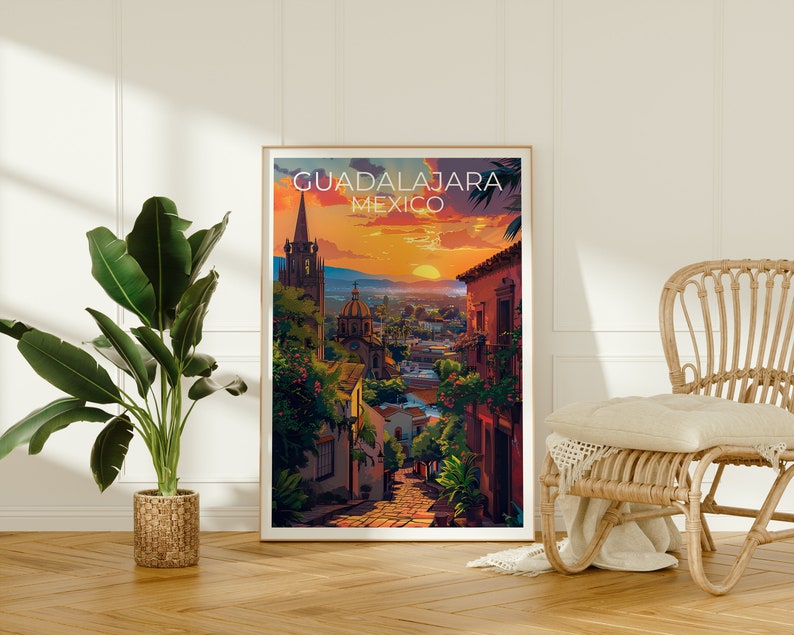 Guadalajara Poster, Guadalajara Print, Mexico Art, Mexico Print, Guadalajara Travel Poster, Mexico Poster, Guadalajara Art