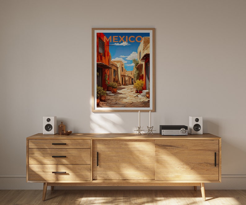 Mexiko Reiseposter, Pueblo Wandkunst, Pueblo Druck, Mexiko Poster, Pueblo Poster, Stadt Poster, Mexiko Kunst