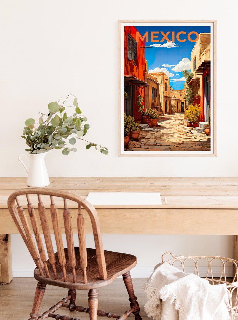 Mexiko Reiseposter, Pueblo Wandkunst, Pueblo Druck, Mexiko Poster, Pueblo Poster, Stadt Poster, Mexiko Kunst