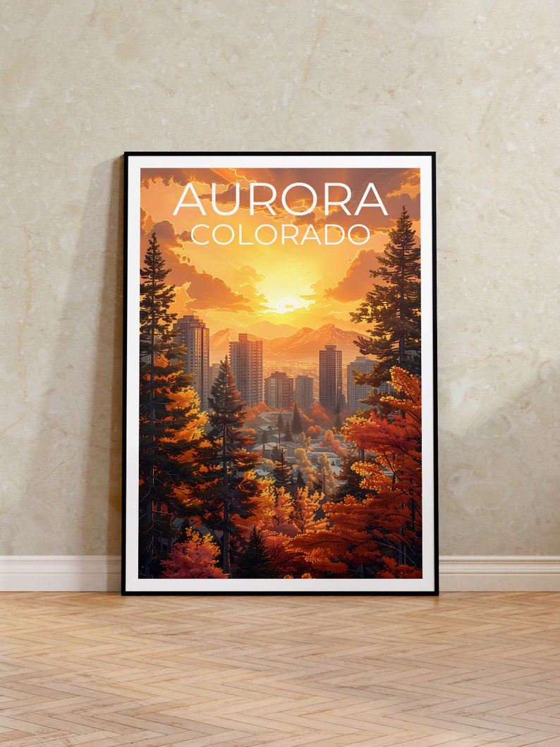 Aurora Poster, Aurora Print, Colorado Art, Colorado Print, Aurora Travel Poster, Colorado Poster, Colorado Gift