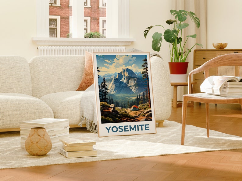 Affiche de voyage Yosemite, Art mural Half Dome, Impression Half Dome, Affiche Yosemite, Affiche Half Dome, Affiche Californie, Art Yosemite