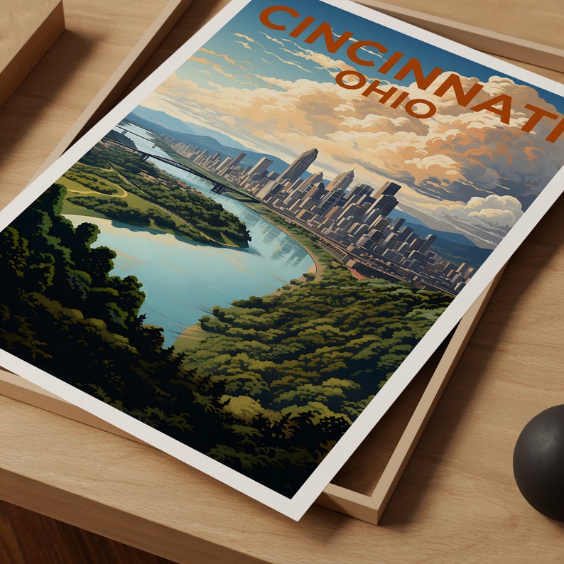Cincinnati Travel Poster, Ohio Wall Art, Ohio Print, Cincinnati Poster, Cincinnati Poster, City Poster, Cincinnati Art