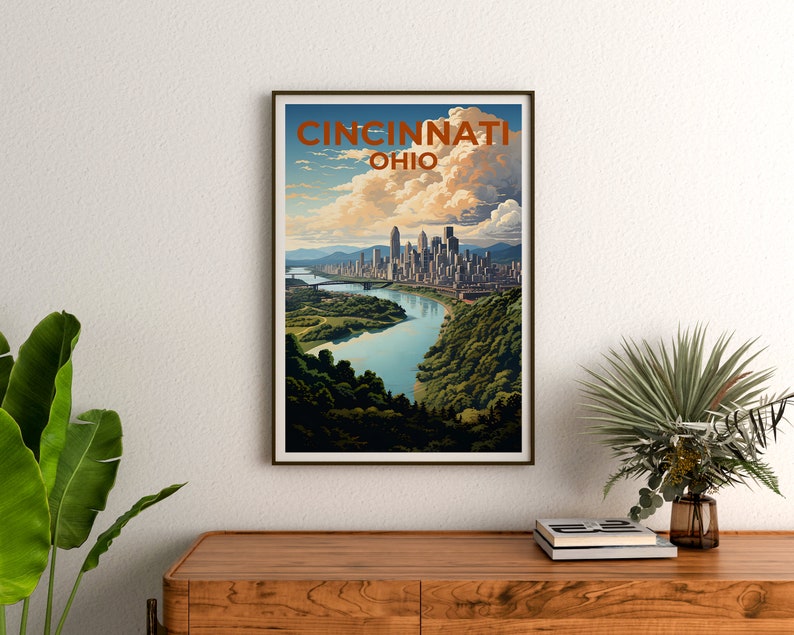 Cincinnati Travel Poster, Ohio Wall Art, Ohio Print, Cincinnati Poster, Cincinnati Poster, City Poster, Cincinnati Art
