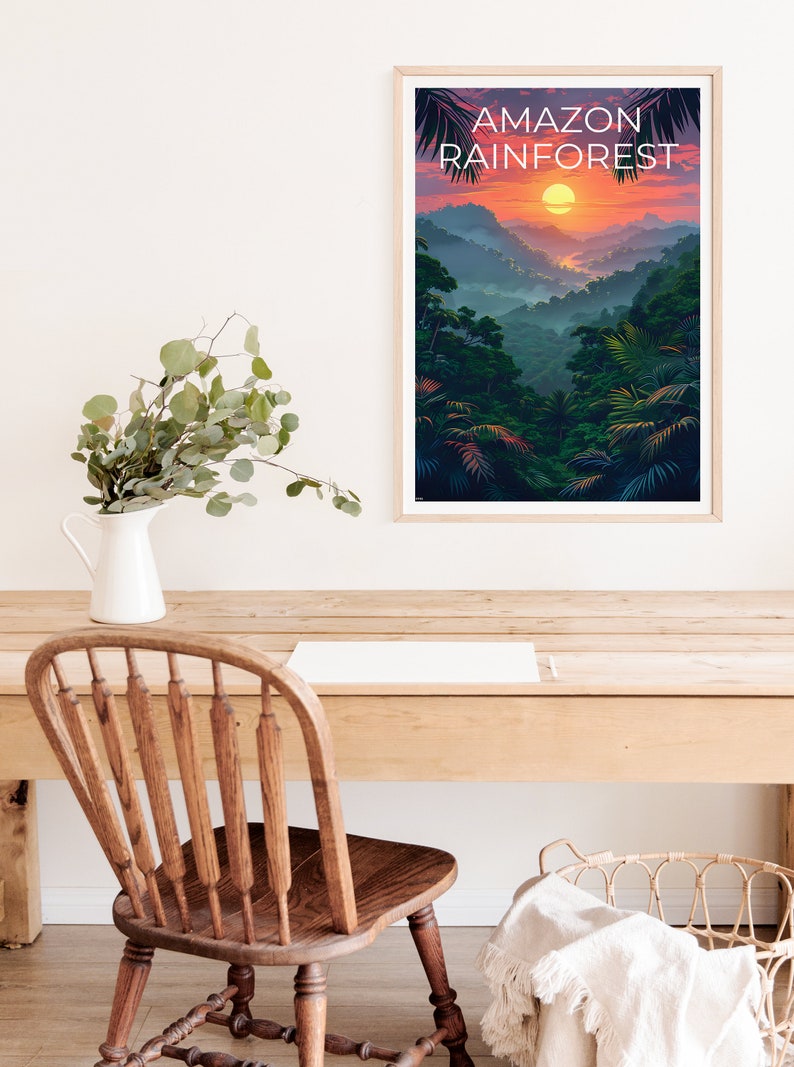 Amazon Poster, Amazon Print, Brazil Art, Brazil Print, Amazon Rainforest Travel Poster, Forest Poster, Amazon Art