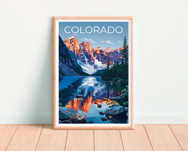 Colorado Poster, Colorado Print, Rocky Mountains Poster, Rockies Poster, Colorado Travel Poster, Mountain Art, Colorado Art