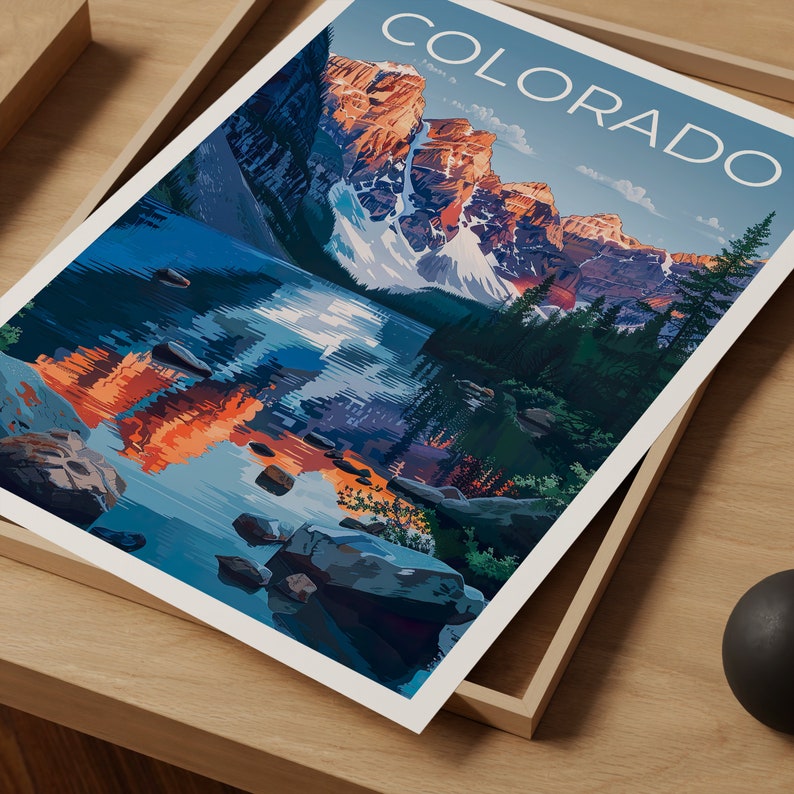 Colorado Poster, Colorado Print, Rocky Mountains Poster, Rockies Poster, Colorado Travel Poster, Mountain Art, Colorado Art
