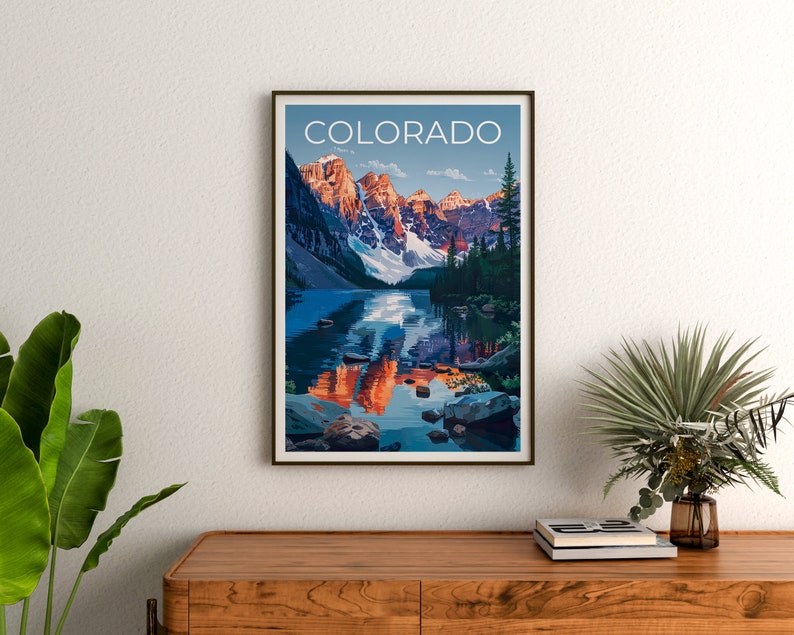 Colorado Poster, Colorado Print, Rocky Mountains Poster, Rockies Poster, Colorado Travel Poster, Mountain Art, Colorado Art