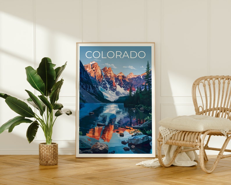 Colorado Poster, Colorado Print, Rocky Mountains Poster, Rockies Poster, Colorado Travel Poster, Mountain Art, Colorado Art