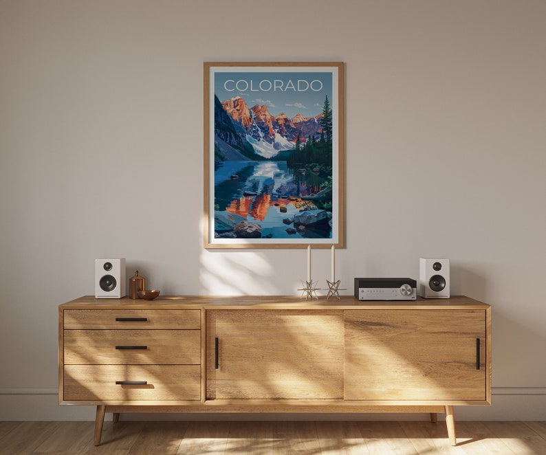 Colorado Poster, Colorado Print, Rocky Mountains Poster, Rockies Poster, Colorado Travel Poster, Mountain Art, Colorado Art