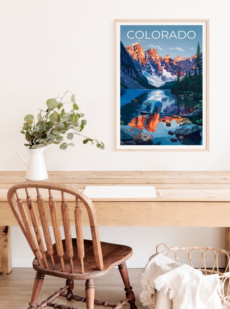 Colorado Poster, Colorado Print, Rocky Mountains Poster, Rockies Poster, Colorado Travel Poster, Mountain Art, Colorado Art
