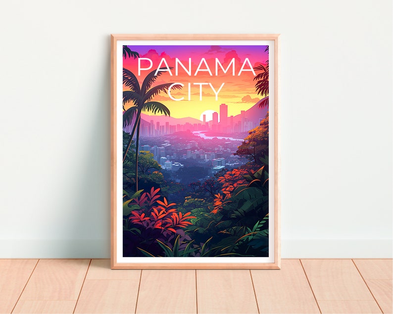 Panama City Travel Poster, Panama Wall Art, Panama Print, Panama City Poster, Panama Poster, Panama City Art