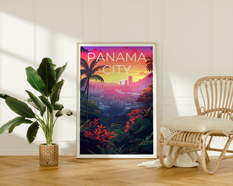 Panama City Travel Poster, Panama Wall Art, Panama Print, Panama City Poster, Panama Poster, Panama City Art