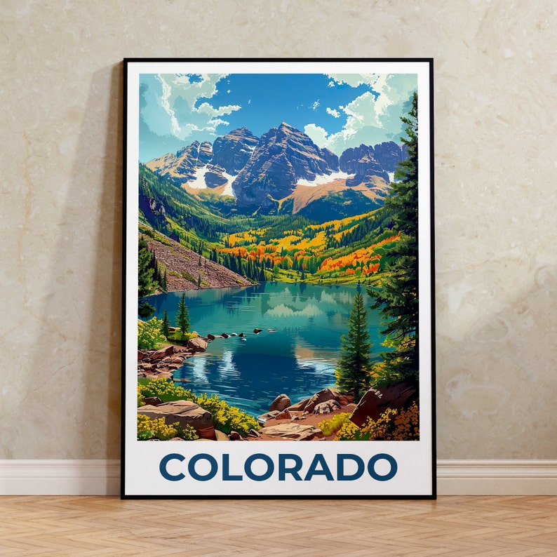 Colorado Poster, Colorado Print, Rocky Mountains Poster, Rockies Poster, Colorado Travel Poster, Mountain Art, Colorado Art