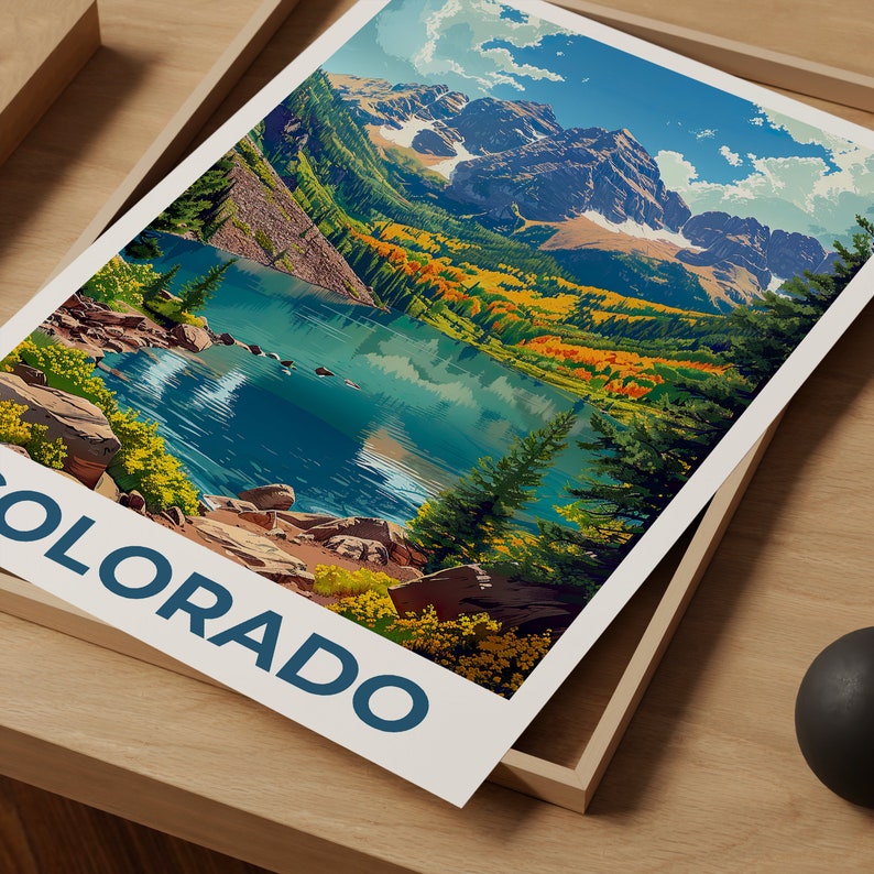 Colorado Poster, Colorado Print, Rocky Mountains Poster, Rockies Poster, Colorado Travel Poster, Mountain Art, Colorado Art