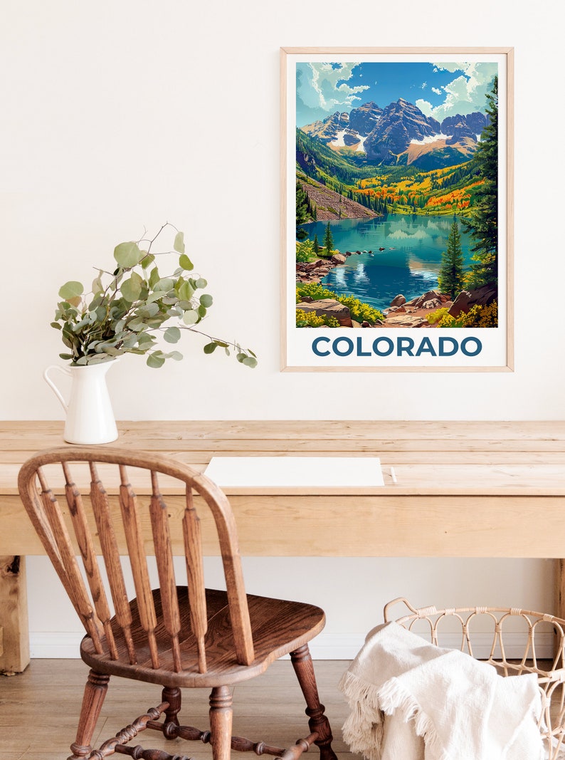 Colorado Poster, Colorado Print, Rocky Mountains Poster, Rockies Poster, Colorado Travel Poster, Mountain Art, Colorado Art