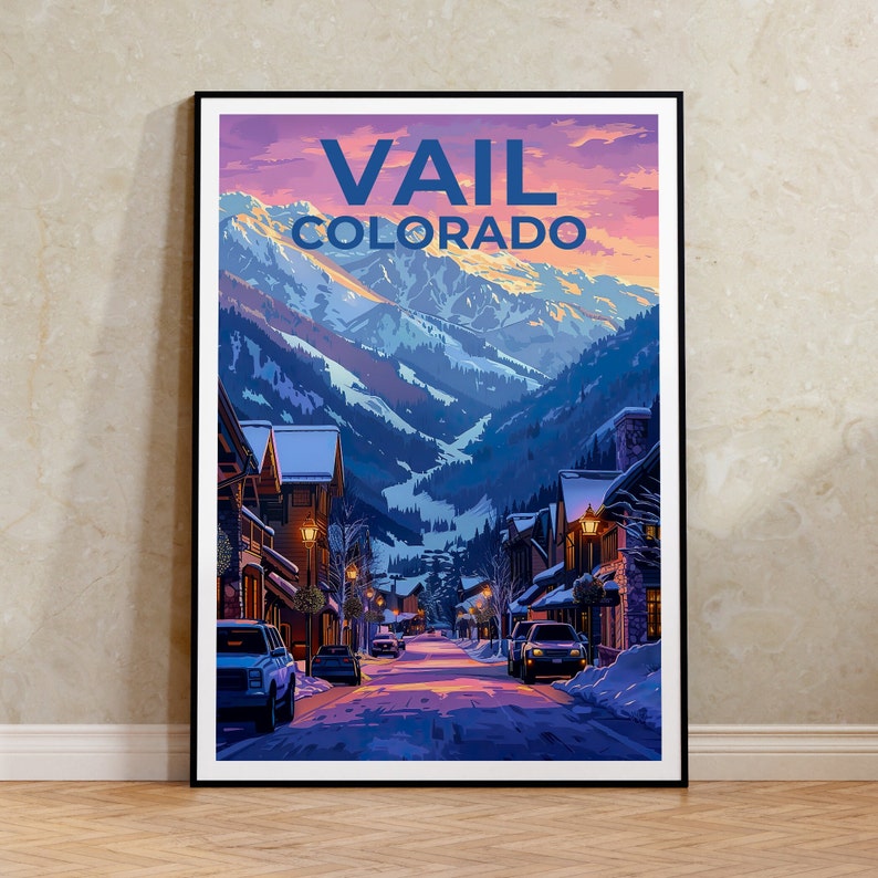 Vail Poster, Vail Print, Colorado Art, Colorado Print, Vail Travel Poster, Colorado Poster, Vail Gift
