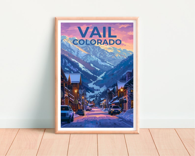 Vail Poster, Vail Print, Colorado Art, Colorado Print, Vail Travel Poster, Colorado Poster, Vail Gift