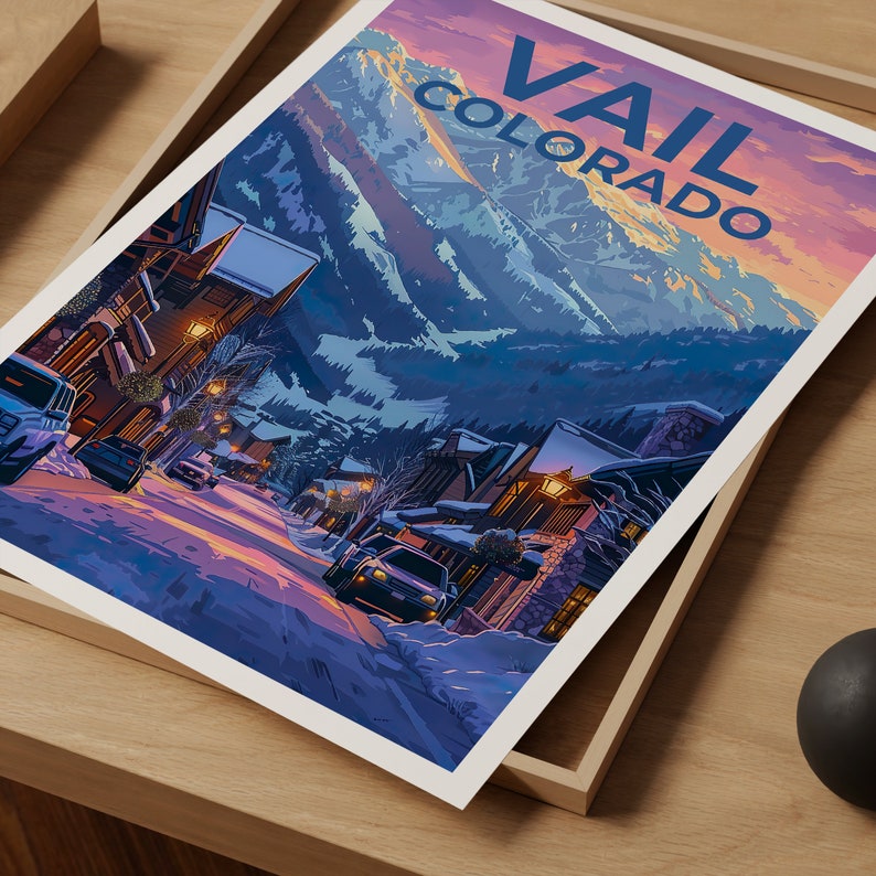 Vail Poster, Vail Print, Colorado Art, Colorado Print, Vail Travel Poster, Colorado Poster, Vail Gift