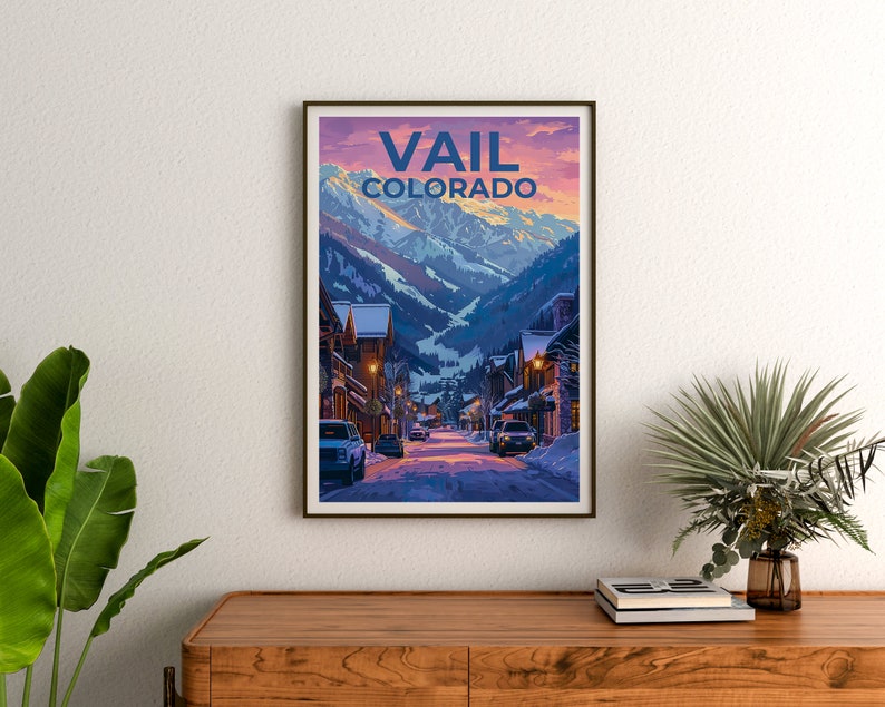 Vail Poster, Vail Print, Colorado Art, Colorado Print, Vail Travel Poster, Colorado Poster, Vail Gift