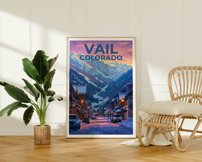 Vail Poster, Vail Print, Colorado Art, Colorado Print, Vail Travel Poster, Colorado Poster, Vail Gift