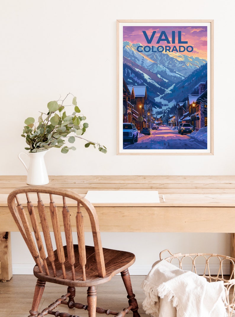 Vail Poster, Vail Print, Colorado Art, Colorado Print, Vail Travel Poster, Colorado Poster, Vail Gift