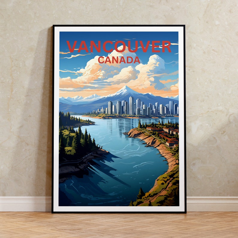 Vancouver Travel Poster, Canada Wall Art, Canada Print, Vancouver Poster, Canada Poster, City Poster, Vancouver Art
