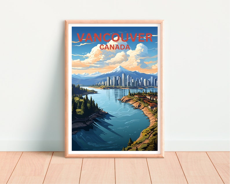 Vancouver Travel Poster, Canada Wall Art, Canada Print, Vancouver Poster, Canada Poster, City Poster, Vancouver Art