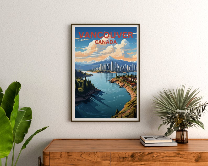Vancouver Travel Poster, Canada Wall Art, Canada Print, Vancouver Poster, Canada Poster, City Poster, Vancouver Art