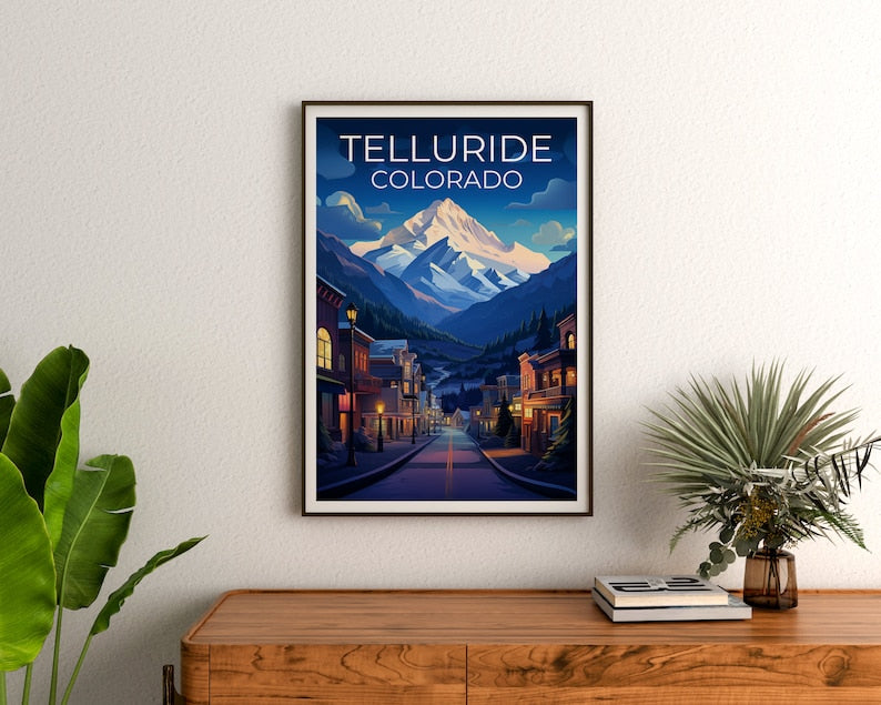 Telluride Travel Poster, Colorado Wall Art, Colorado Print, Telluride Poster, Colorado Poster, Mountain Poster, Telluride Print