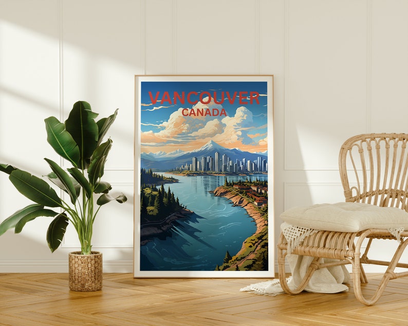 Vancouver Travel Poster, Canada Wall Art, Canada Print, Vancouver Poster, Canada Poster, City Poster, Vancouver Art