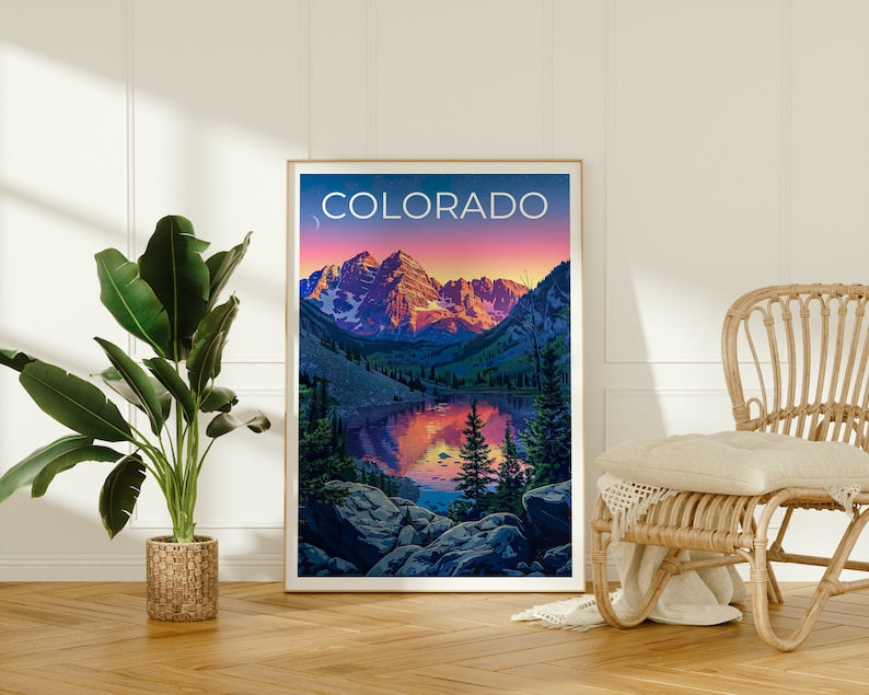 Colorado Poster, Colorado Print, Rocky Mountains Poster, Rockies Poster, Colorado Travel Poster, Mountain Art, Colorado Art