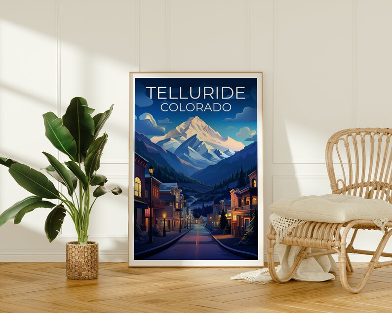 Telluride Travel Poster, Colorado Wall Art, Colorado Print, Telluride Poster, Colorado Poster, Mountain Poster, Telluride Print