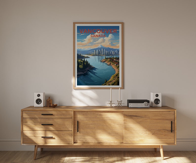 Vancouver Travel Poster, Canada Wall Art, Canada Print, Vancouver Poster, Canada Poster, City Poster, Vancouver Art